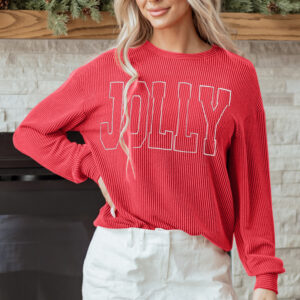 Top Rojo Intenso Estampado con Texto Suelto