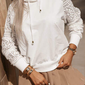 Hoodie Blanco Patchwork
