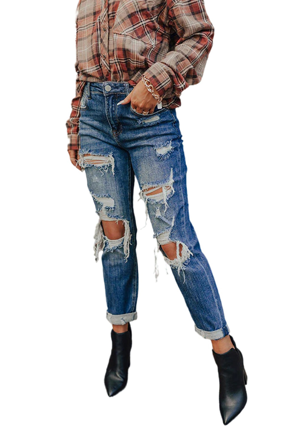 Jean Azul Desgastado Boyfriend - Image 6