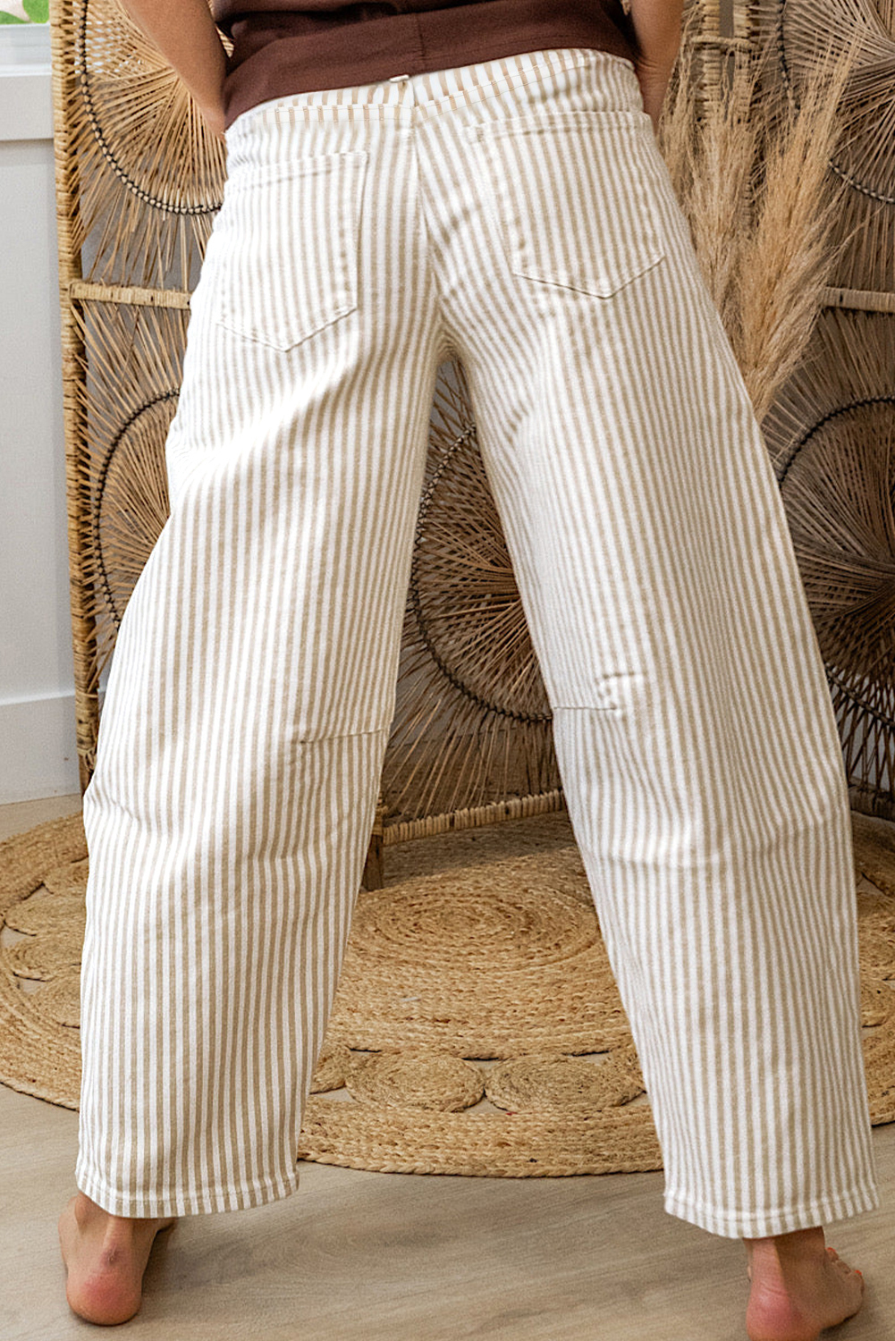 Jean Caqui Rayas Casual Barrel - Image 2