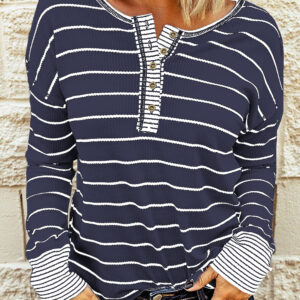 Blusa Azul Marino A Rayas