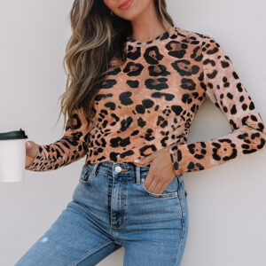 Top Marrón Cuello Redondo