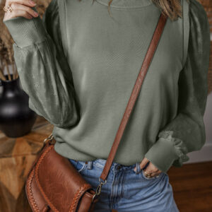 Buzo Gris Medio Patchwork Cuello Redondo
