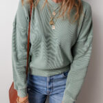 Top Aqua Tejido Waffle Escote V