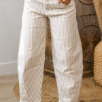 Jean Caqui Rayas Casual Barrel