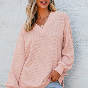 Top Fucsia Relajado Escote V