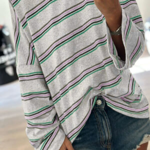 Top Violeta a Rayas Oversize