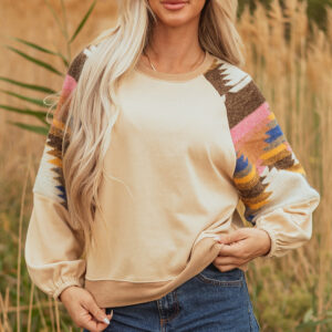 Buzo Beige Francés Claro Patchwork