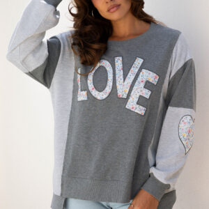 Buzo Gris Oscuro Patchwork