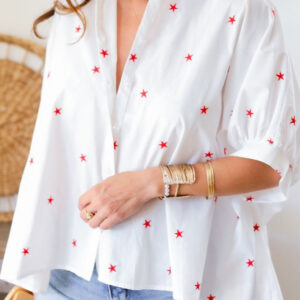 Camisa Blanco Manga Corta Suelta
