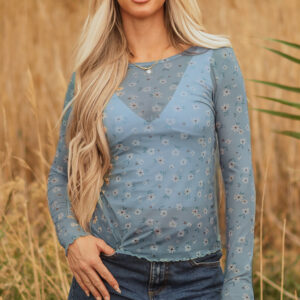 Top Azul Celeste Malla