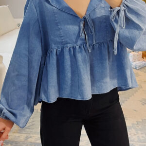 Blusa Azul Ocaso Estilo Jean