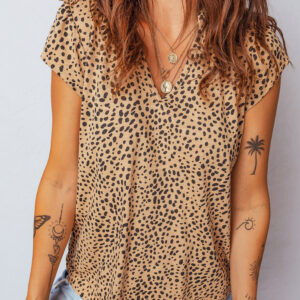 Blusa Damasco Manga Corta Escote V