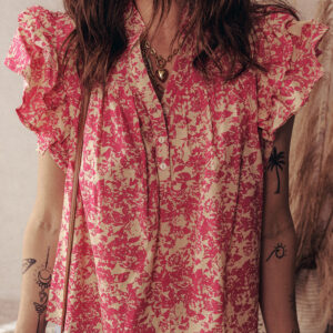Blusa Rosa Con Volados
