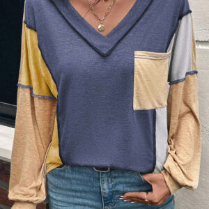 Top Celeste Escote V