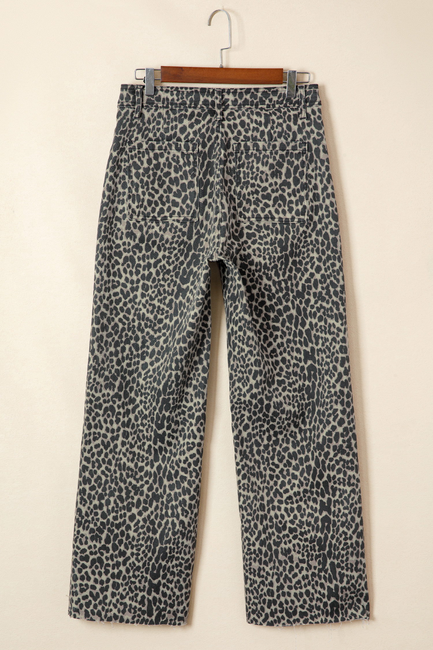 Jean Negro Animal Print Leopardo Estampado Pierna Ancha - Image 4