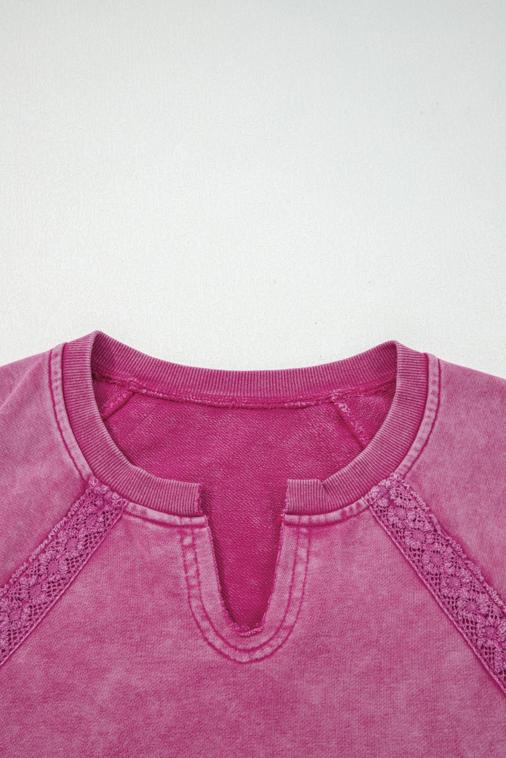 Buzo Rojo Rosado Patchwork Holgado Cuello Solapa - Image 4