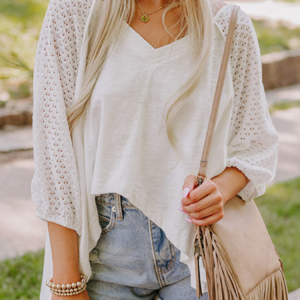 Top Blanco Oversize Escote V