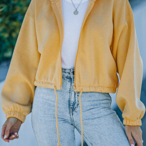 Hoodie Amarillo Corto