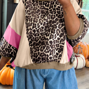 Top Marrón Estampado Leopardo Suelto