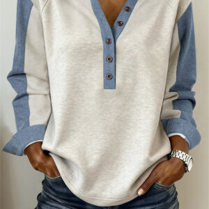 Top Gris Claro Con Botones Con Cuello