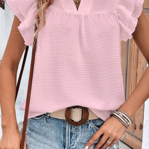Blusa Rosa Con Volados Manga Volado