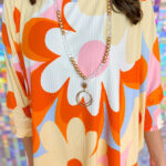 Blusa Amarillo Floral Manga 3/4
