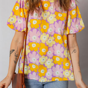 Blusa Violeta Manga Corta