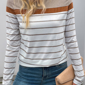 Remera Blanco a Rayas Cuello Redondo