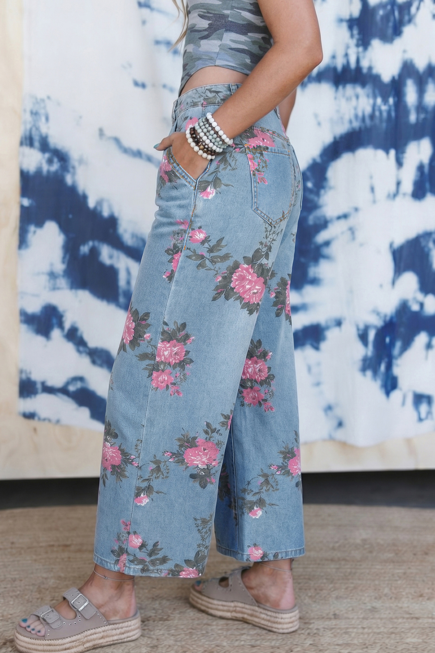 Jean Celeste Jardín Floral Estampado Bootcut - Image 5