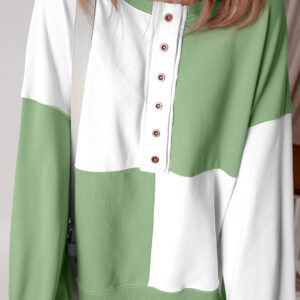 Buzo Verde Pasto Combinado Oversize