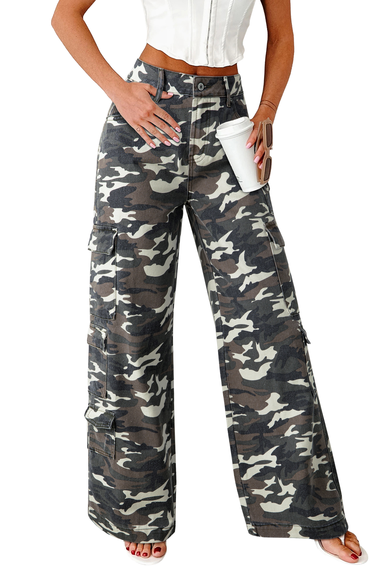 Pantalón Verde Camuflado Cargo Pierna Ancha - Image 4