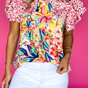 Blusa Rojo Con Volados
