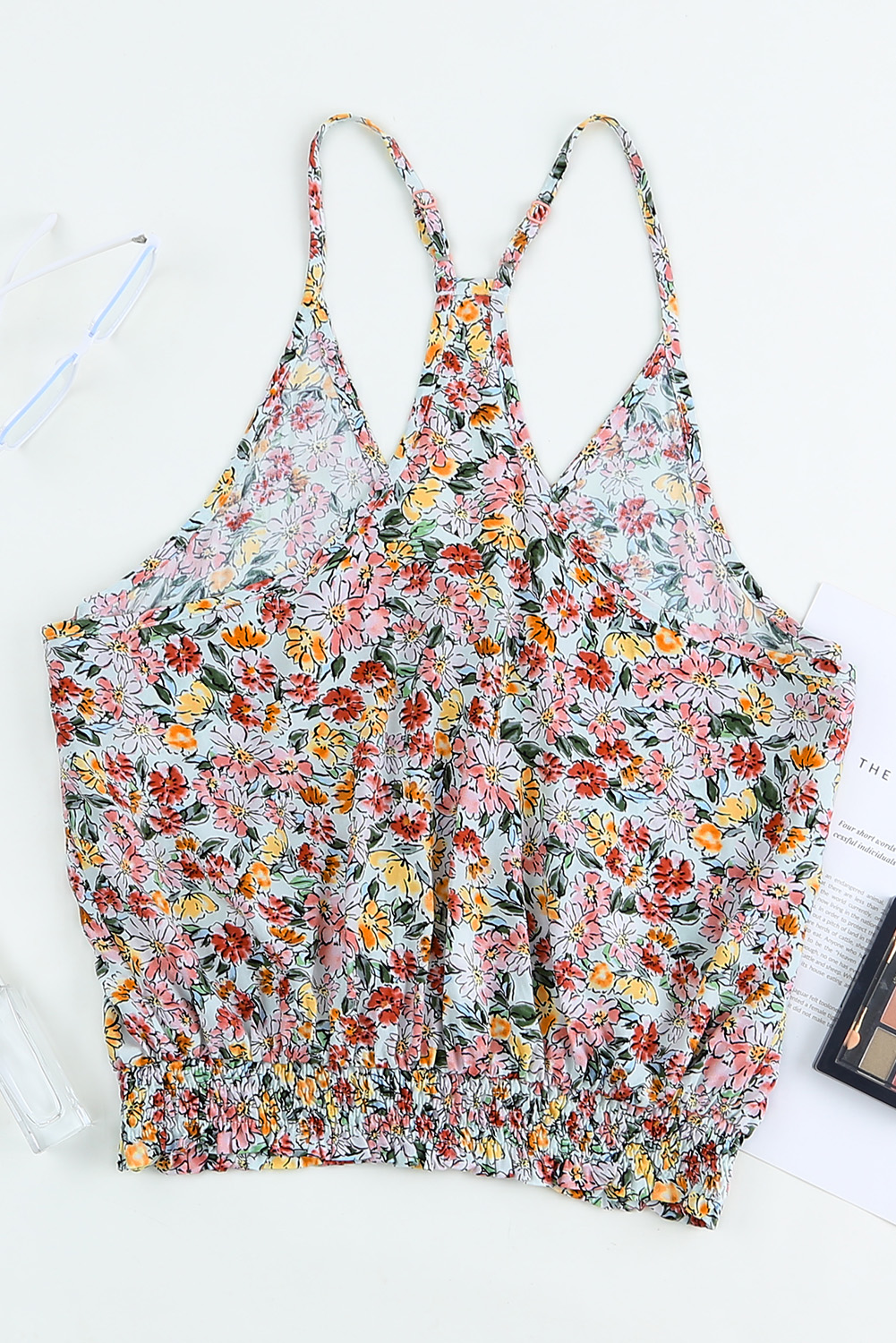 Top Corto Multicolor Floral Cuello V - Image 6