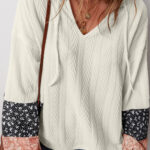 Blusa Blanco Floral Escote V