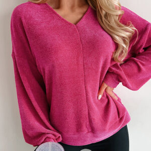 Top Rojo Rosado Escote V