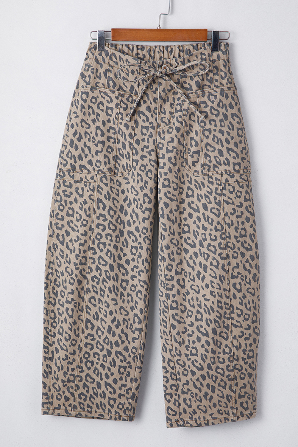 Jean Caqui Animal Print Leopardo Estampado Cordón Elástico - Image 3