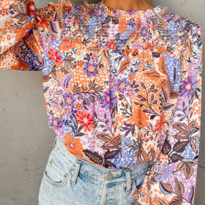 Blusa Multicolor Floral Cuello Redondo