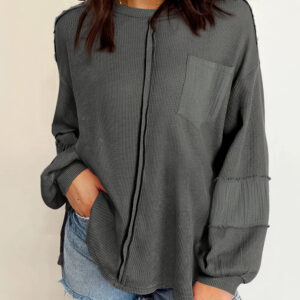 Top Gris Tejido Waffle