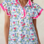 Blusa Rosa Con Botones Manga Volado