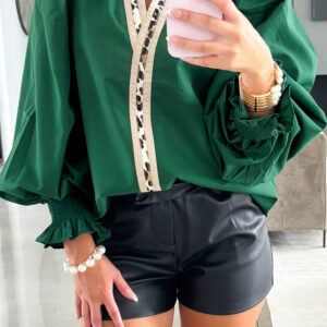 Blusa Verde Pino Escote V