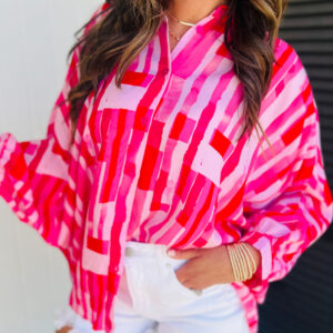 Camisa Rosa Estampado Abstracto