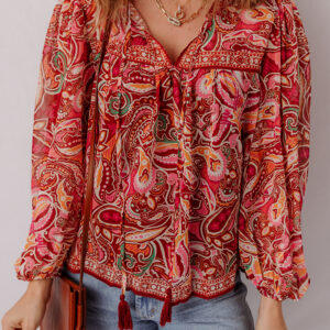 Blusa Multicolor Boho Manga Abullonada