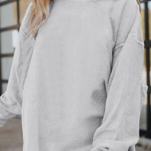 Buzo Gris Claro Acanalado Oversize