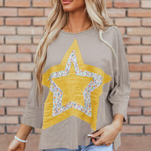Top Gris Medio Floral