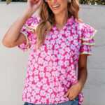 Blusa Rosa Con Volados