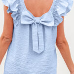 Blusa Celeste Con Nudo