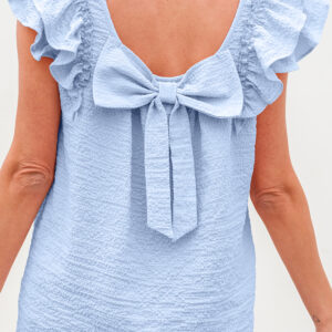 Blusa Celeste Con Nudo