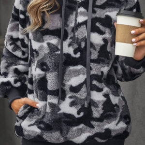 Hoodie Gris Estampado Camuflado