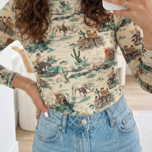 Top Verde Cuello Redondo